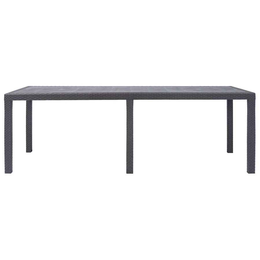Table de jardin Marron 220x90x72 cm Plastique Aspect de rotin - 2