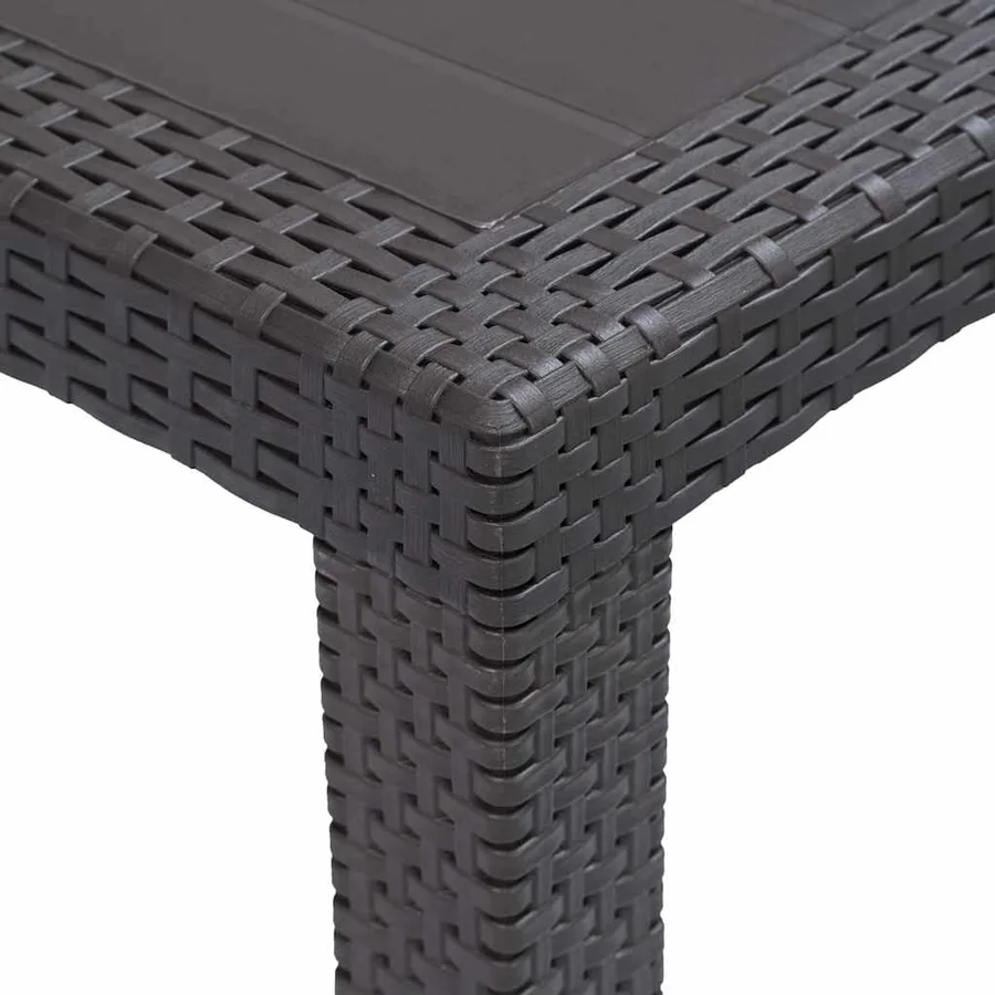 Table de jardin Marron 220x90x72 cm Plastique Aspect de rotin - 3