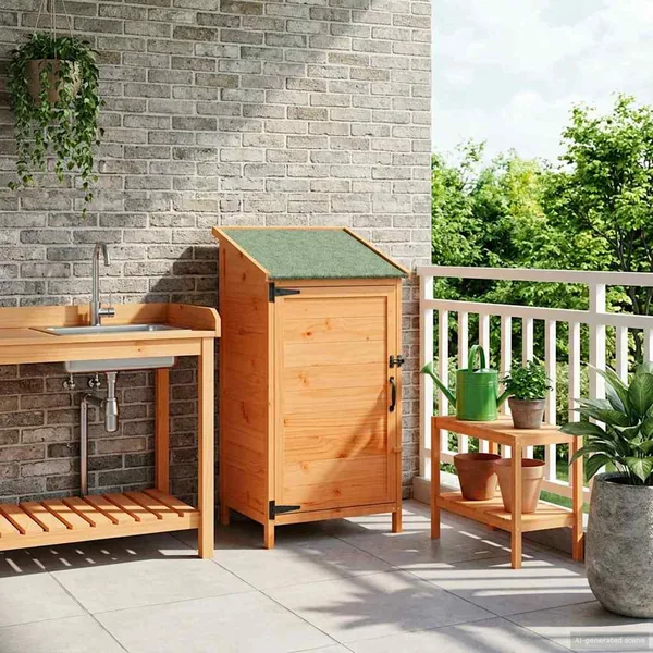 Abri de jardin Marron 59 x 56 x 113,5 cm Bois de Sapin Massif