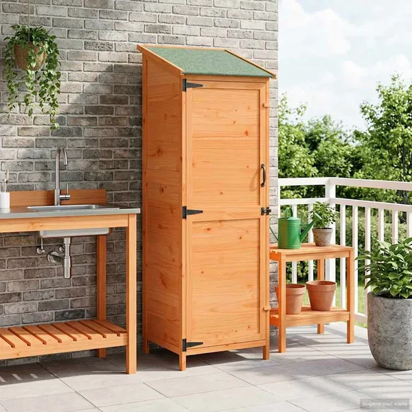 Abri de jardin Marron 59,5 x 56 x 176,5 cm Bois de Sapin Massif