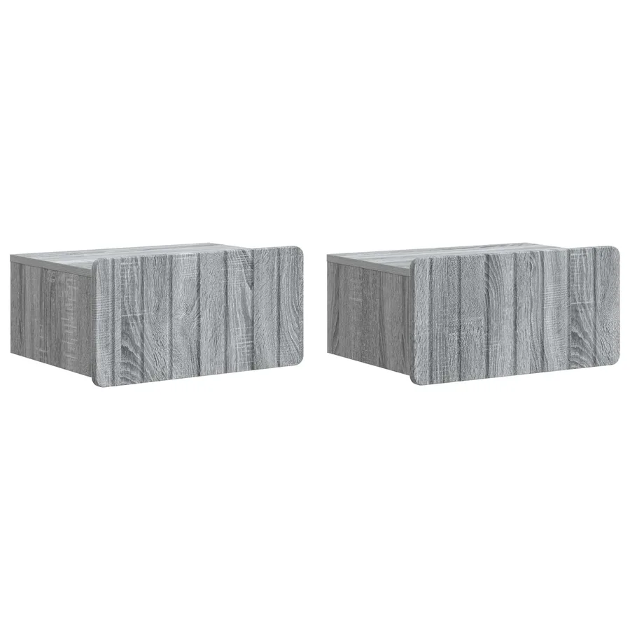 Cabinet de chevet mural 2 pcs Sonoma gris 49 x 34,5 x 24 cm - 2