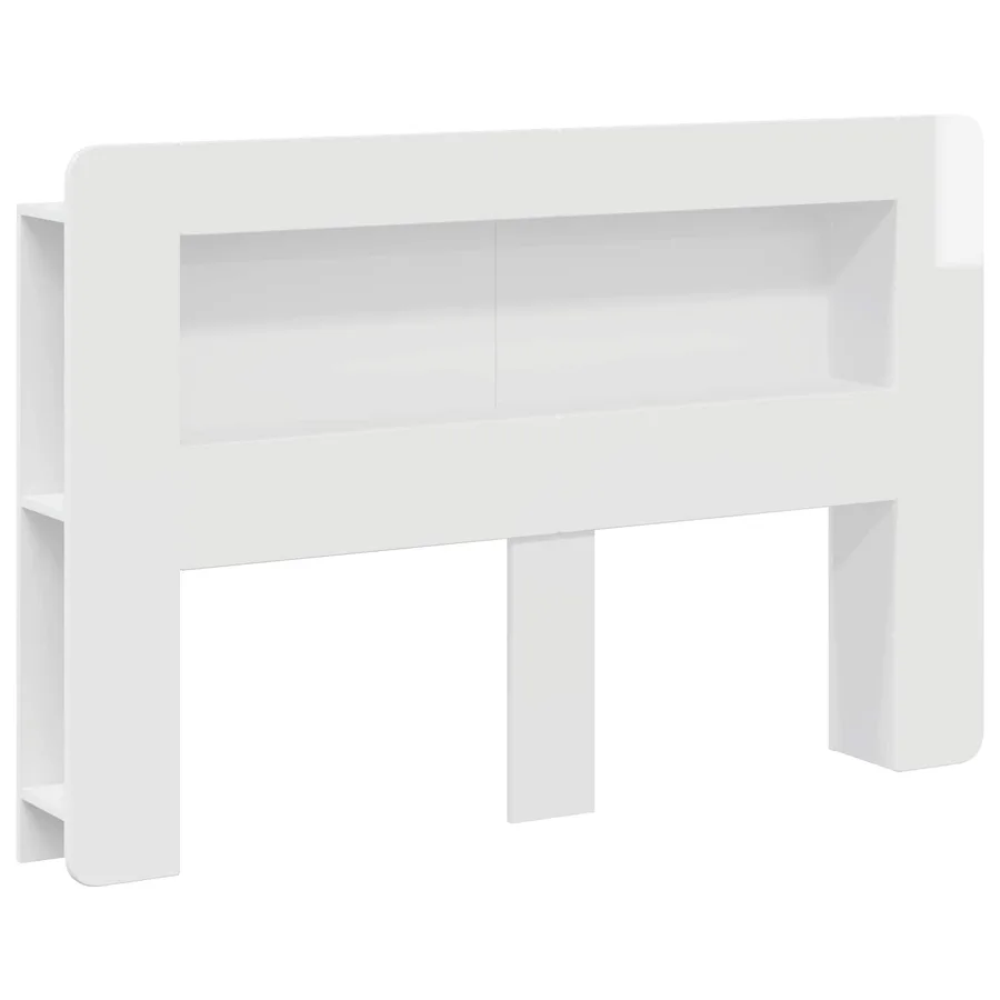 Cabinet de Tête de Lit Blanc brillant Bois d’ingénierie - 2