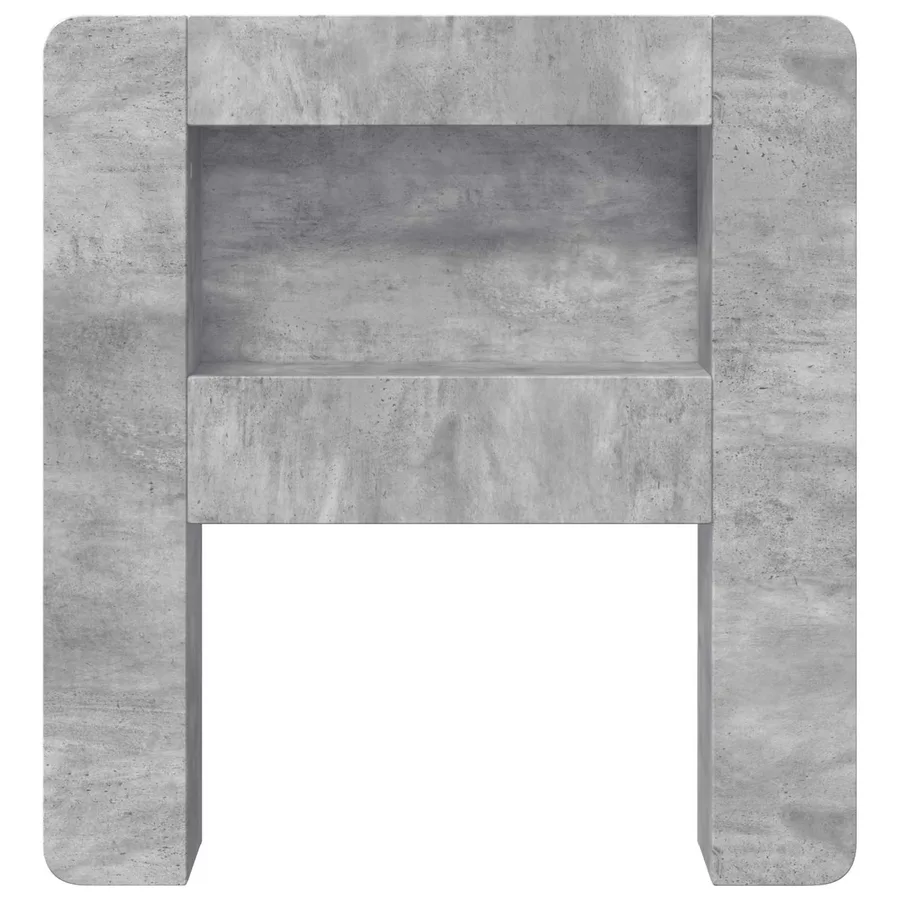 Cabinet de Tête de Lit Gris béton Bois d’ingénierie - 5