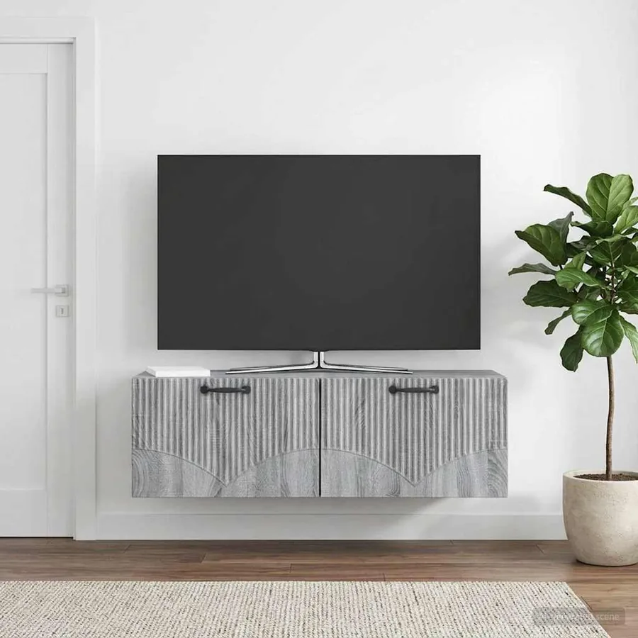 Meuble TV mural Sonoma gris 98 x 31 x 30 cm Bois d'ingénierie