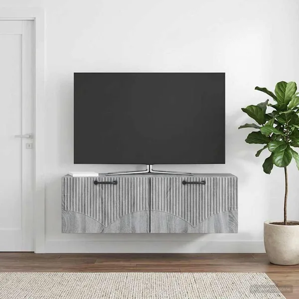 Meuble TV mural Sonoma gris 98 x 31 x 30 cm Bois d'ingénierie