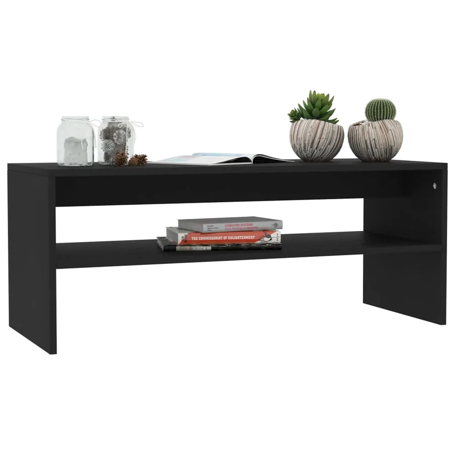 Table basse Noir 100x40x40 cm Bois d'ingénierie - 5