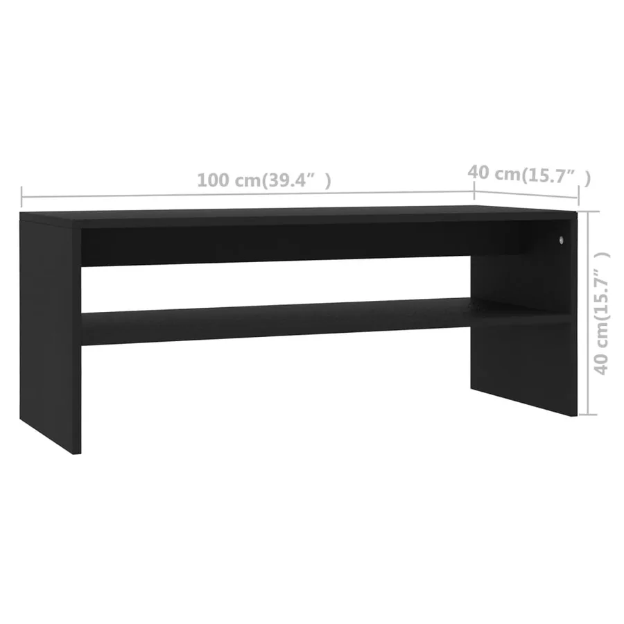Table basse Noir 100x40x40 cm Bois d'ingénierie - 6