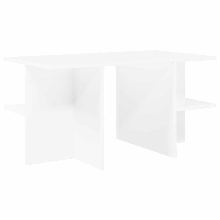 Table basse Blanc 87 x 50 x 45 cm Bois d’ingénierie - 2