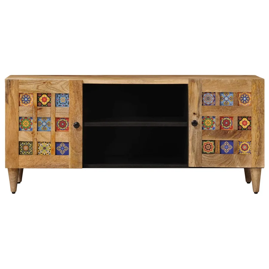 Meuble TV Naturel 105 x 33 x 46 cm Bois de mangue massif - 3