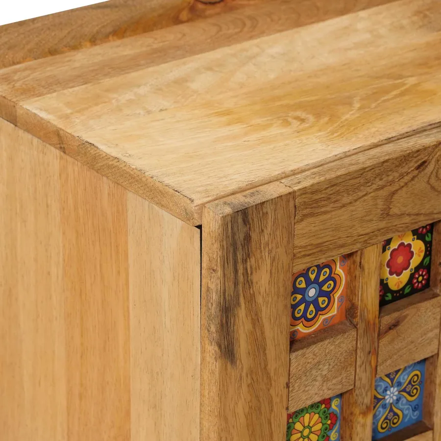 Meuble TV Naturel 105 x 33 x 46 cm Bois de mangue massif - 6