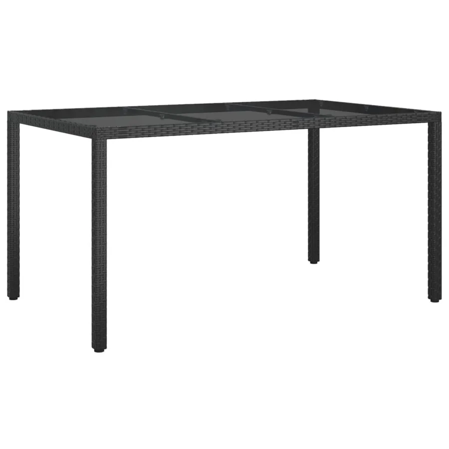 Ensemble à manger de jardin coussins 7pcs Noir Résine tressée - 7