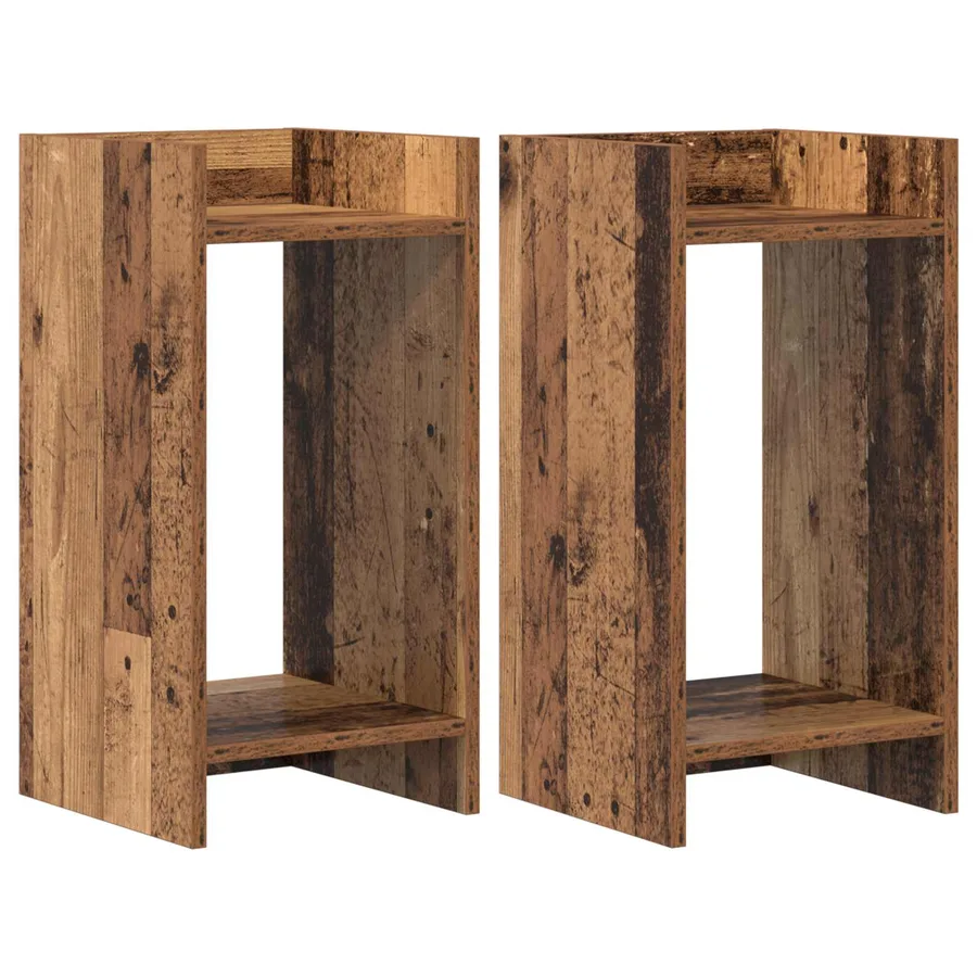 Support de Plante 2 pc Bois ancien 30 x 30 x 60 cm - 2