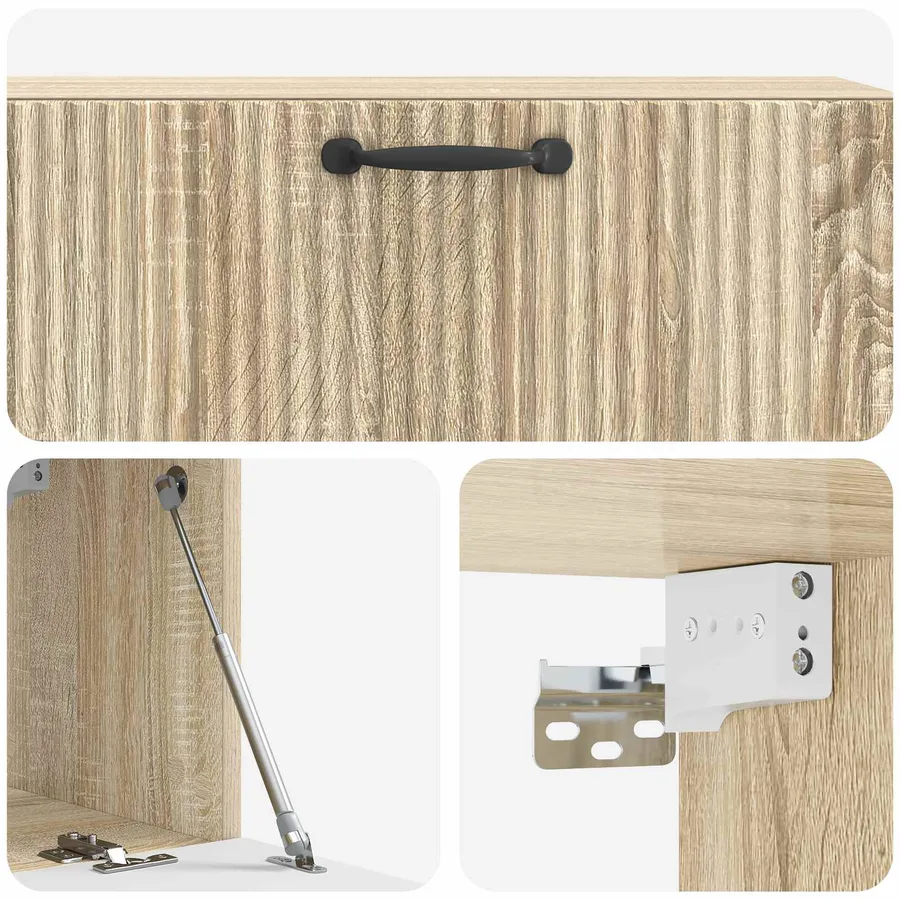 Meuble TV mural Chêne Sonoma 98 x 31 x 30 cm Bois d'ingénierie - 9