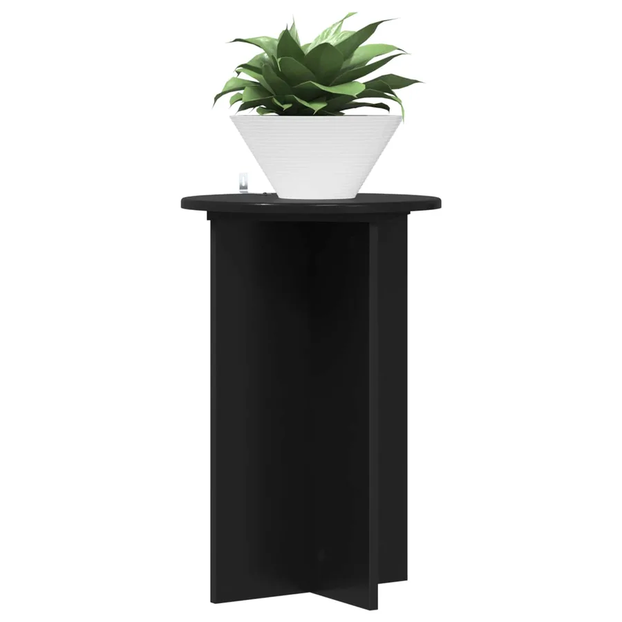 Support de Plante 2 pcs Noir Ø40 x 60 cm Bois d'ingénierie - 3