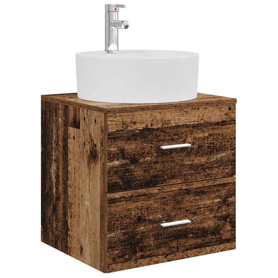 Ensemble de mobilier de salle de bain 4 pcs Bois ancien - 5
