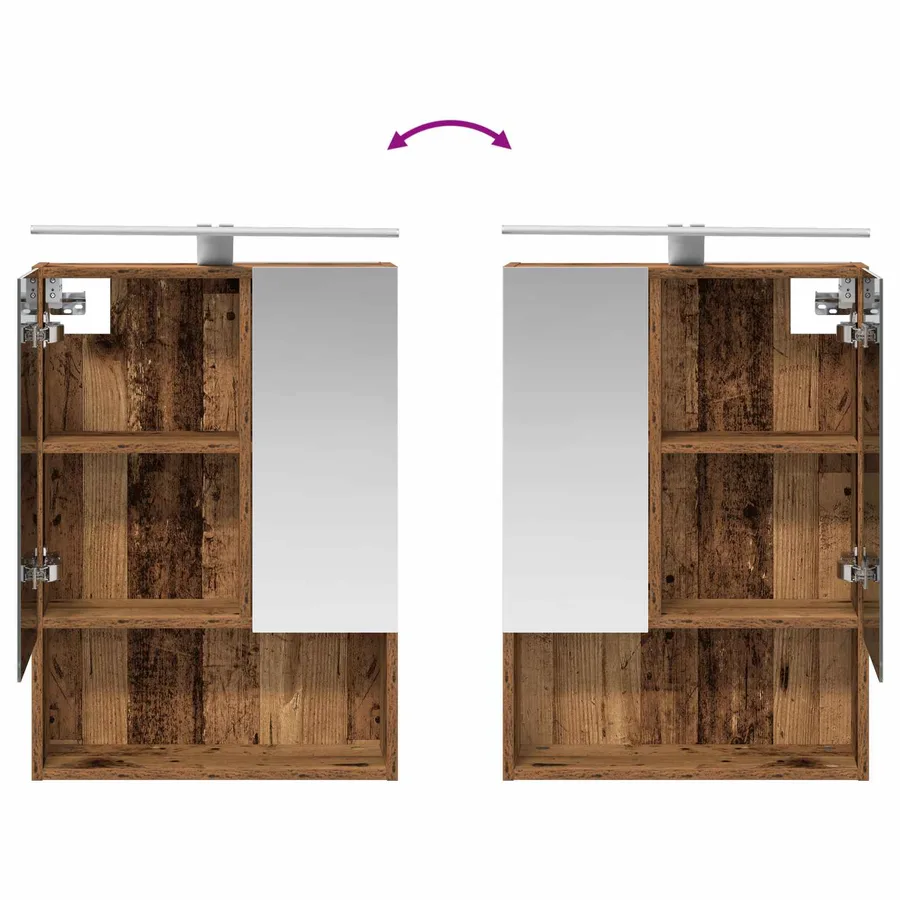 Ensemble de mobilier de salle de bain 5 pcs Bois ancien - 12