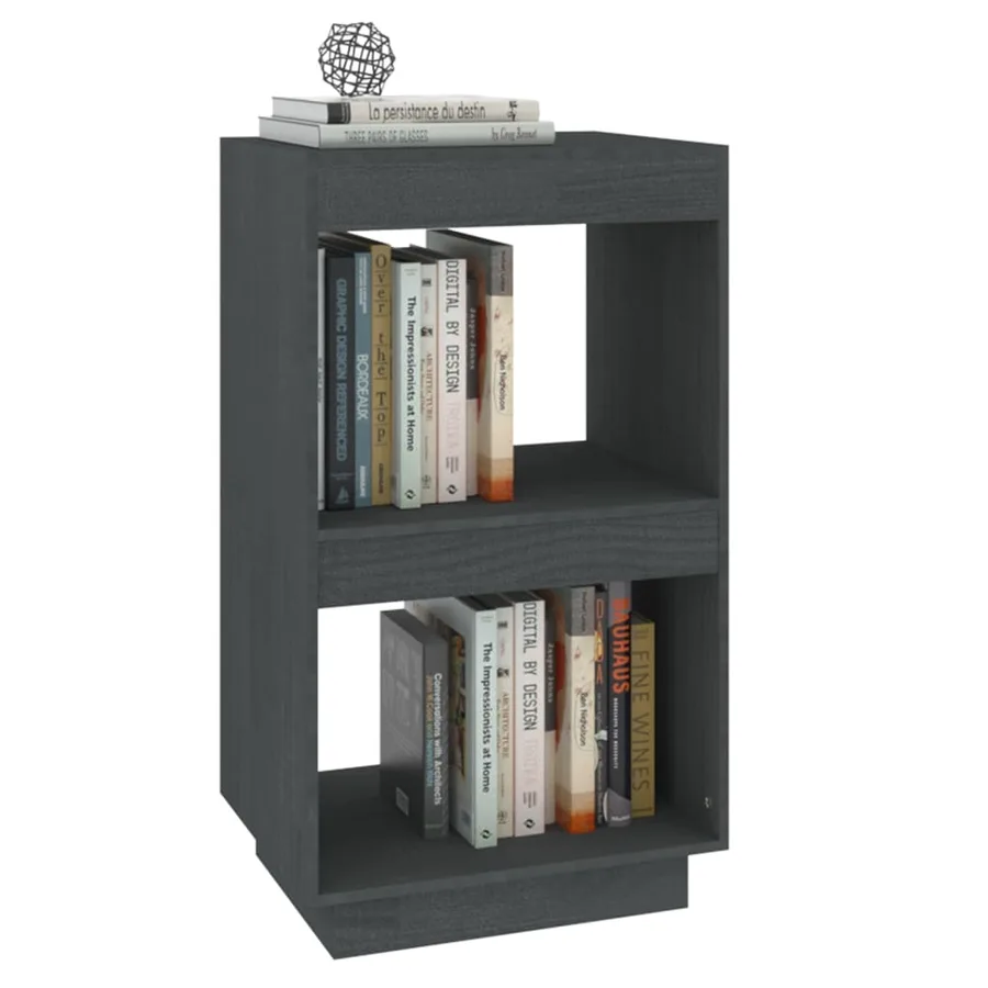 Bibliothèque Gris 40x35x71 cm Bois de pin massif - 4