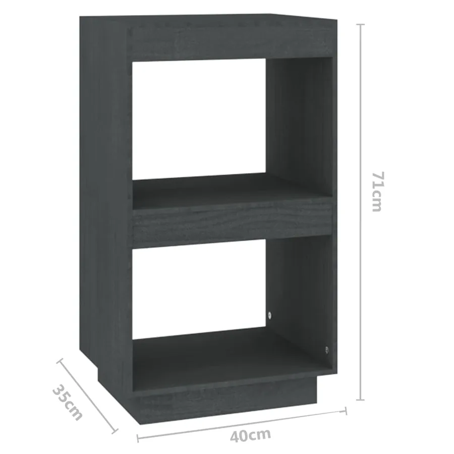 Bibliothèque Gris 40x35x71 cm Bois de pin massif - 8