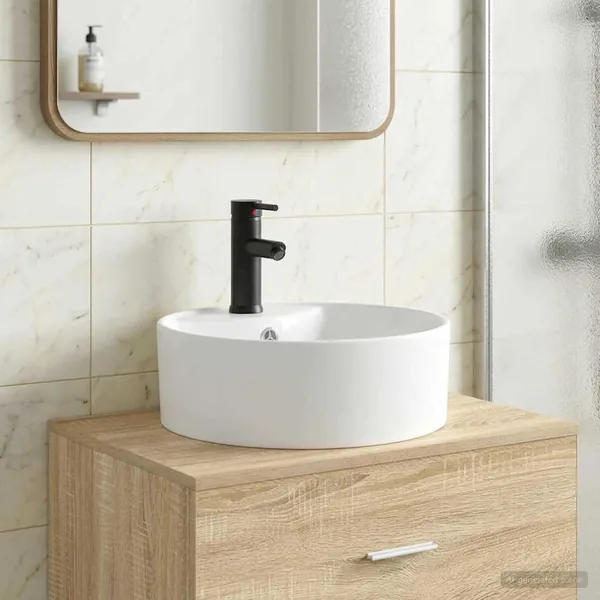 Lavabo de salle de bains Noir Mat 40,5 x 40,5 x 15 cm métal