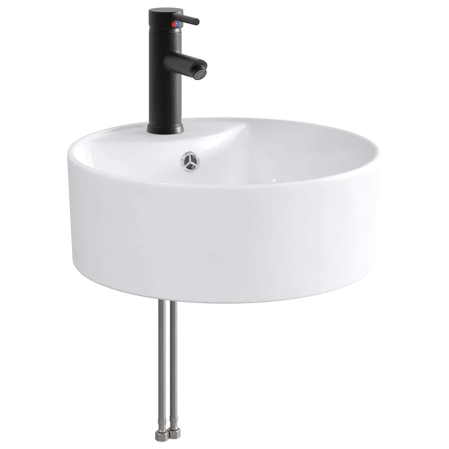 Lavabo de salle de bains Noir Mat 40,5 x 40,5 x 15 cm métal - 2
