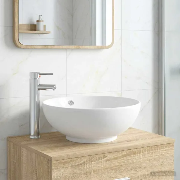 Lavabo de salle de bains Chrome 44 x 44 x 16 cm métal