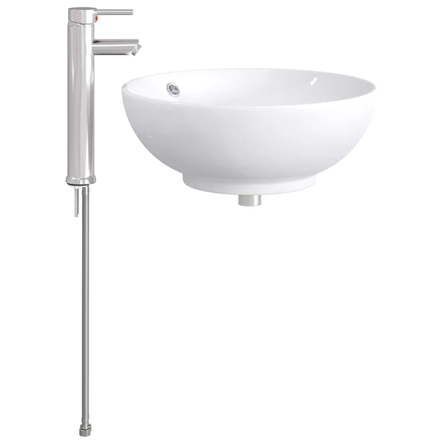 Lavabo de salle de bains Chrome 44 x 44 x 16 cm métal - 5