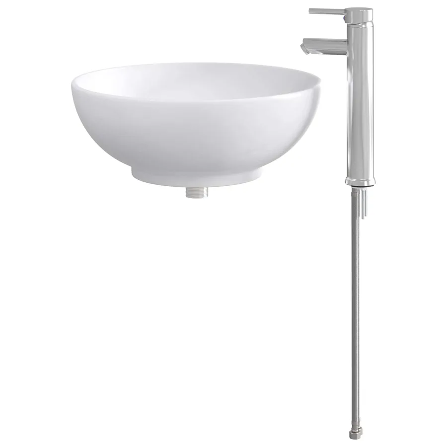 Lavabo de salle de bains Chrome 44 x 44 x 16 cm métal - 6