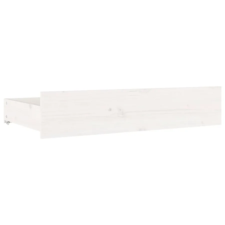 Tiroirs de lit 4 pcs Blanc Bois de pin massif - 3
