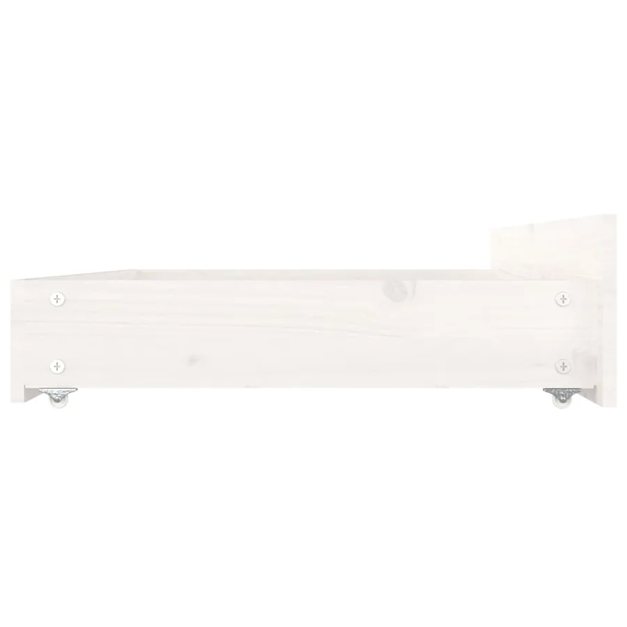 Tiroirs de lit 4 pcs Blanc Bois de pin massif - 5
