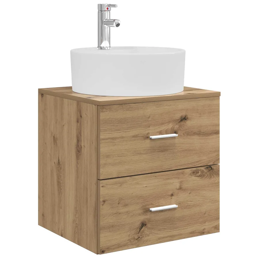 Vanité de lavabo mural Chêne artisanal 49,5 x 44,5 x 65 cm - 2