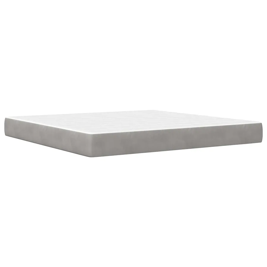 Cadre de lit avec matelas Gris clair 180 x 200 cm Velours - 5