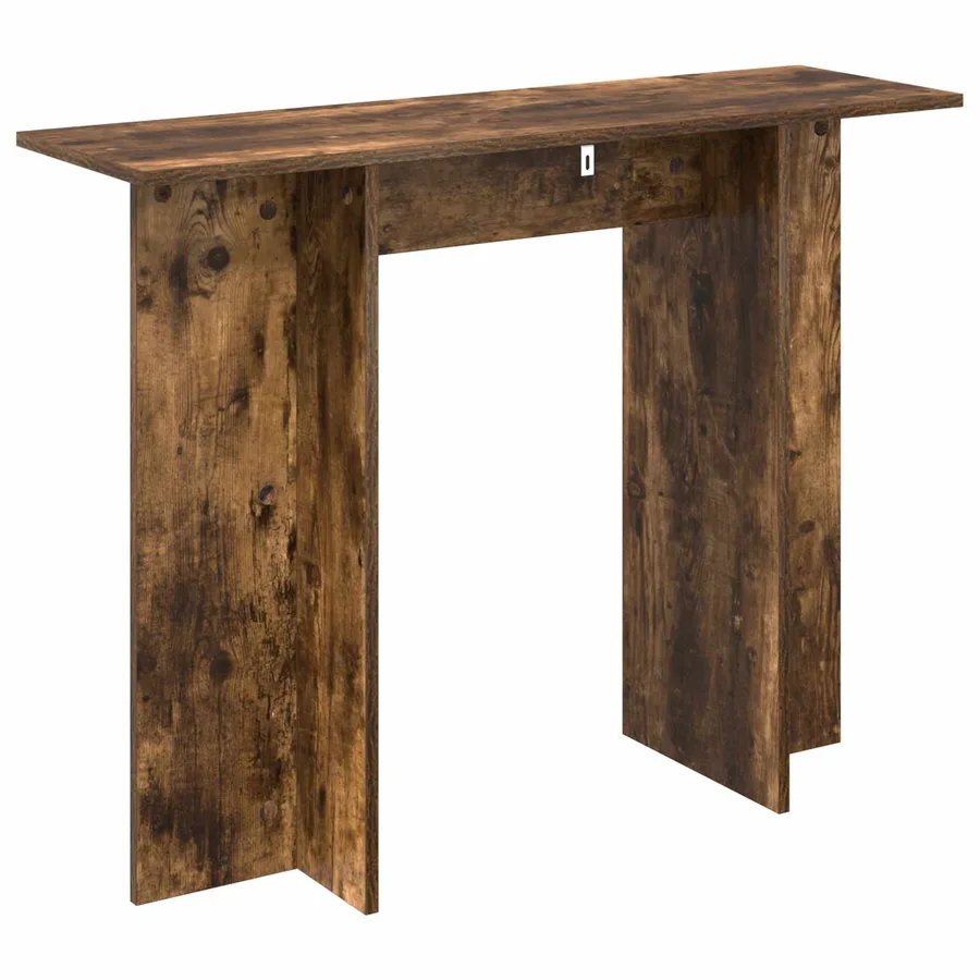 Table console Chêne Fumé 100 x 30 x 75 cm Bois d'ingénierie - 7