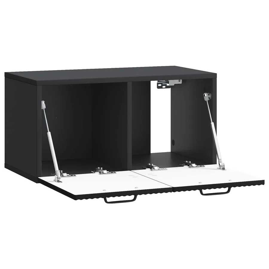 Meuble TV mural Noir 59,5 x 31 x 30 cm Bois d'ingénierie - 5