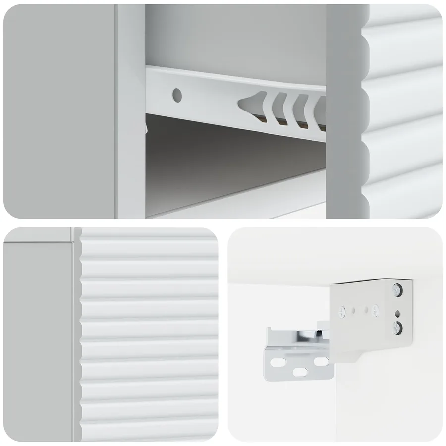 Cabinet de chevet mural avec tiroir Blanc 49 x 34,5 x 20 cm - 8