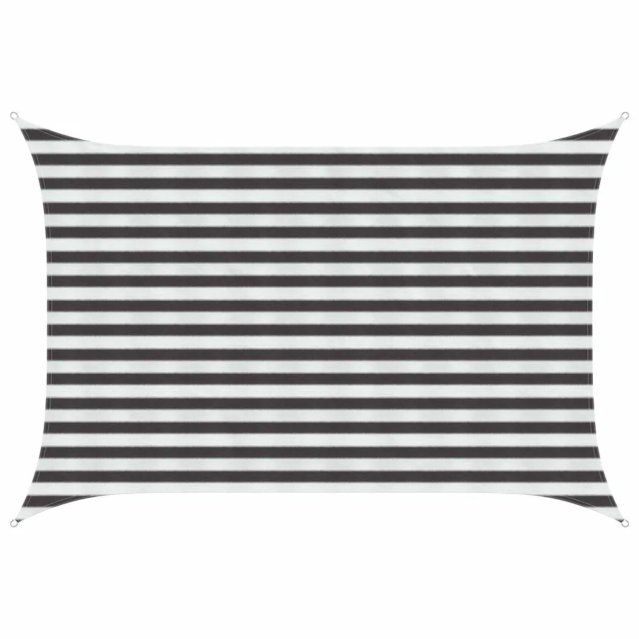 Voile d'ombre Anthracite et blanc 2 x 3 m HDPE