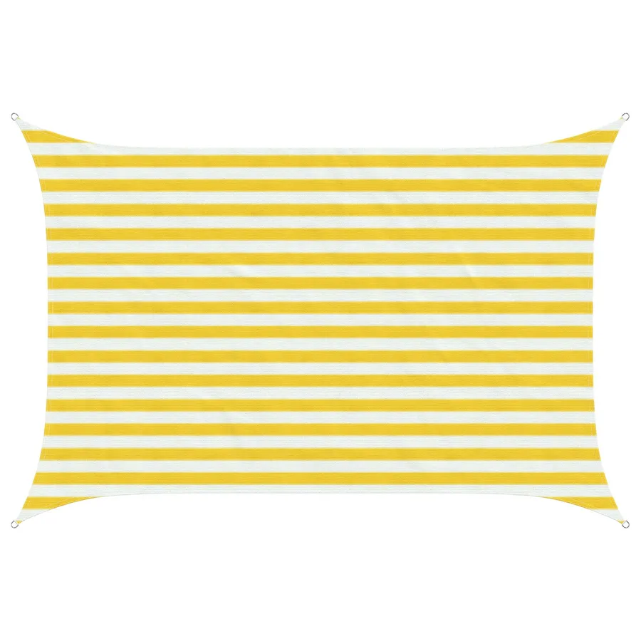 Voile d'ombre Jaune et blanc 2 x 3 m HDPE - 2