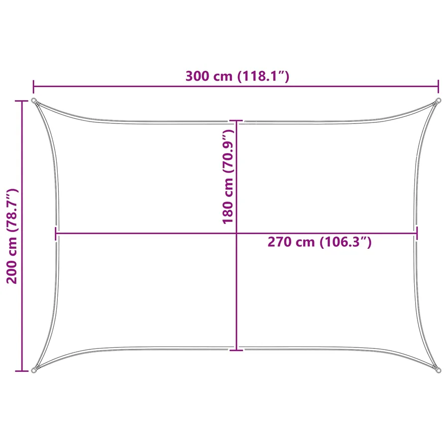 Voile d'ombre Jaune et blanc 2 x 3 m HDPE - 8