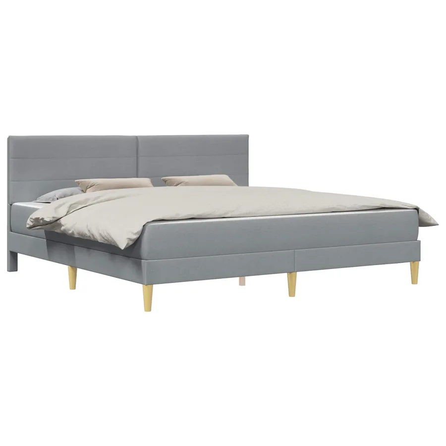 Cadre de lit avec matelas Gris clair 180 x 200 cm tissu - 2