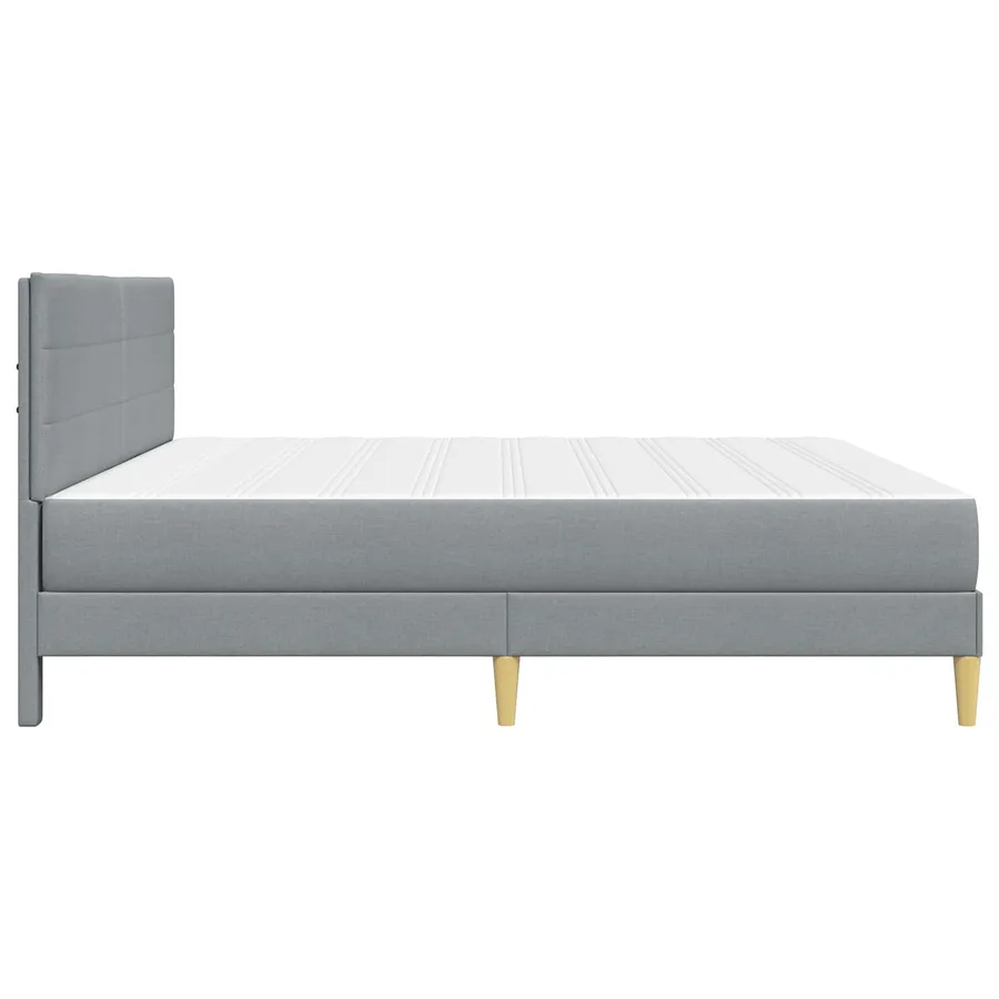 Cadre de lit avec matelas Gris clair 180 x 200 cm tissu - 7