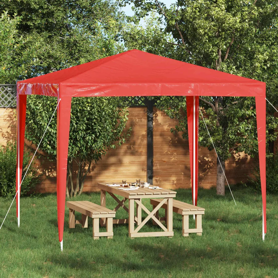 Tente de fête 250 x 250 x 240 cm Rouge PE et acier