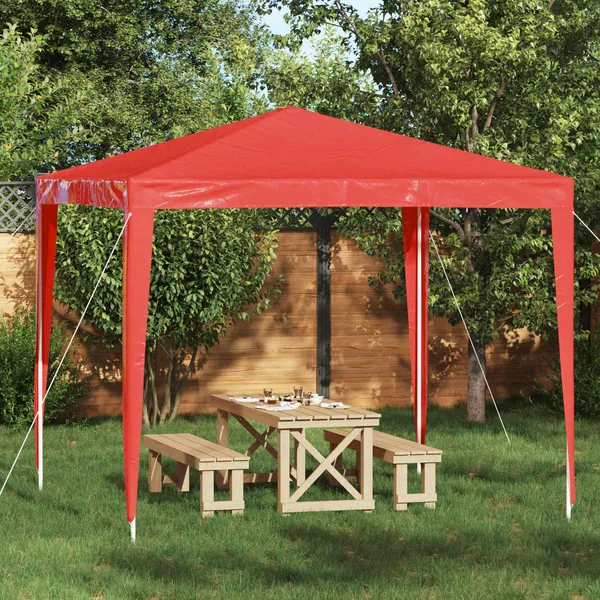 Tente de fête 250 x 250 x 240 cm Rouge PE et acier