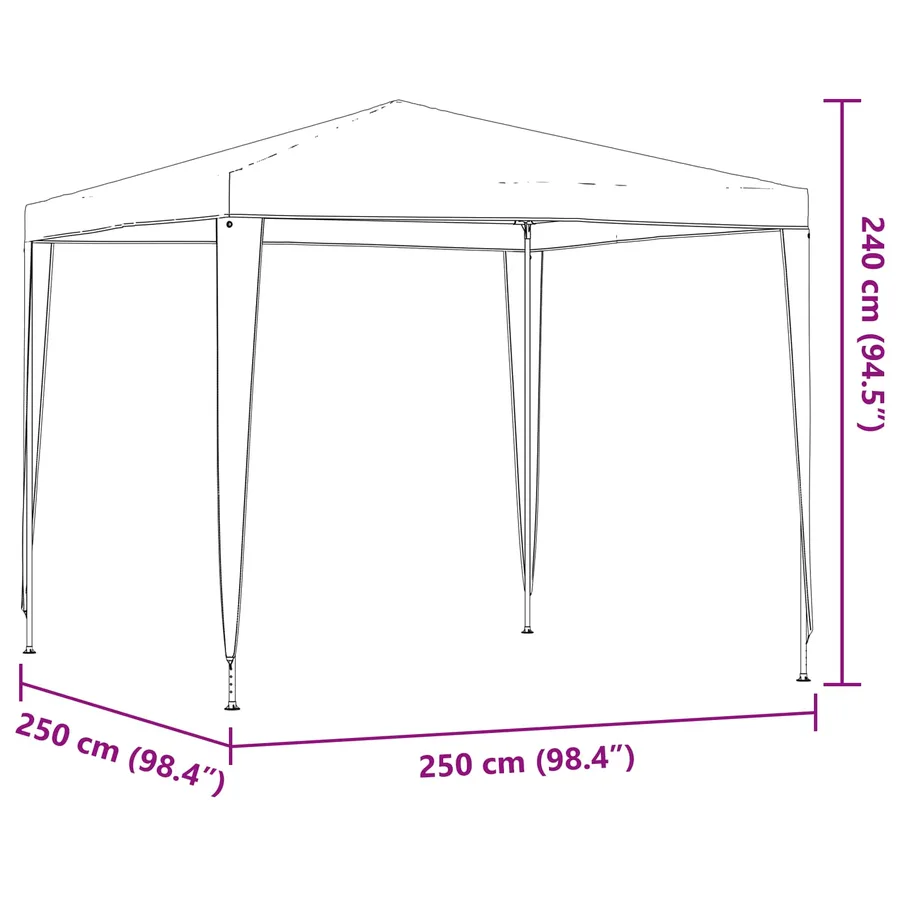 Tente de fête 250 x 250 x 240 cm Rouge PE et acier - 9