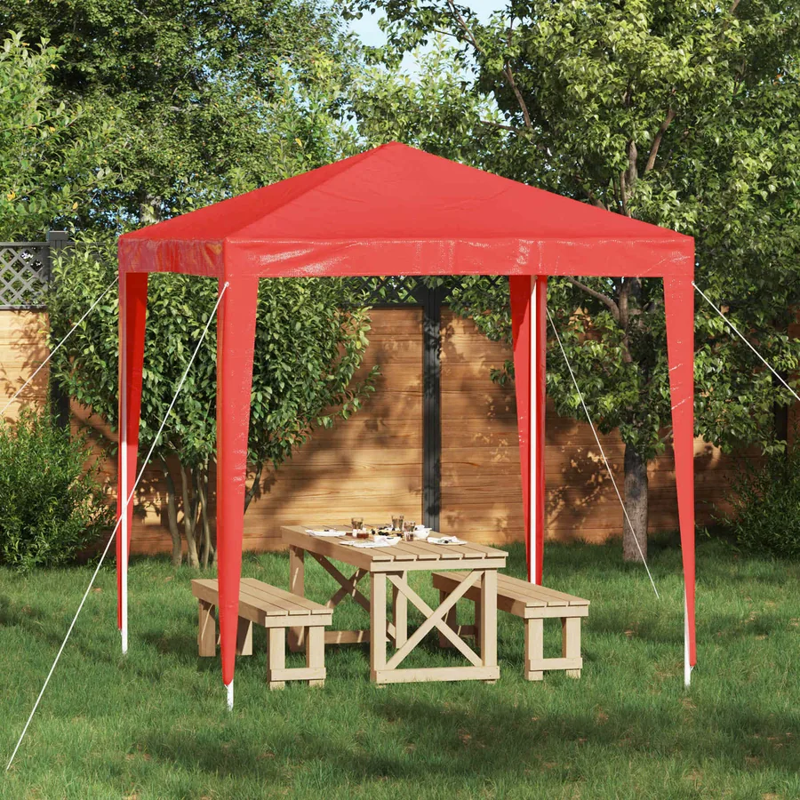 Tente de fête 200 x 200 x 240 cm Rouge PE et acier
