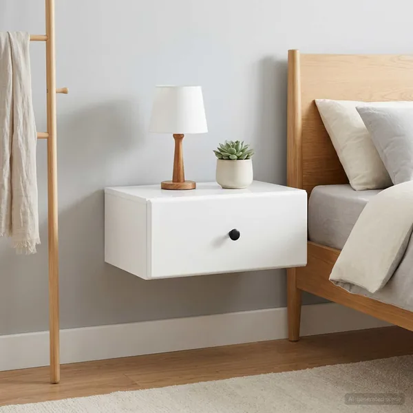 Cabinet de chevet mural 2 pcs Blanc brillant 49 x 34,5 x 20 cm