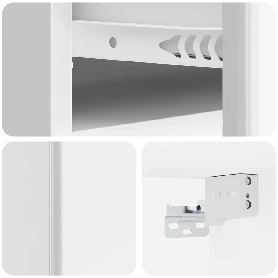 Cabinet de chevet mural 2 pcs Blanc brillant 49 x 34,5 x 20 cm - 10