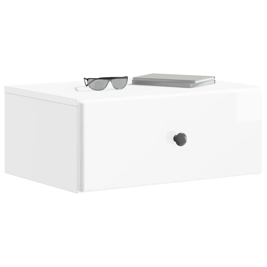 Cabinet de chevet mural 2 pcs Blanc brillant 49 x 34,5 x 20 cm - 3
