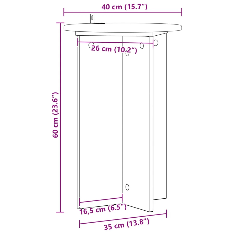 Support de Plante 2 pc Chêne artisanal Ø40 x 60 cm - 10