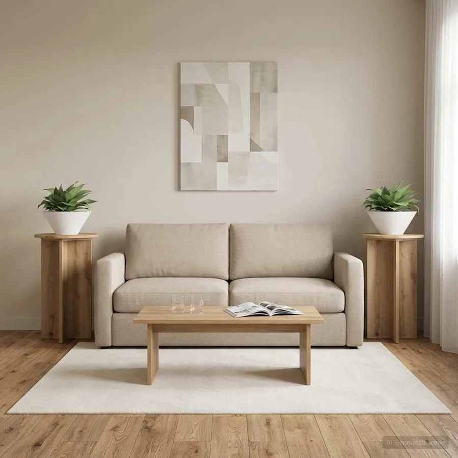 Support de Plante 2 pc Chêne artisanal Ø40 x 60 cm - 4