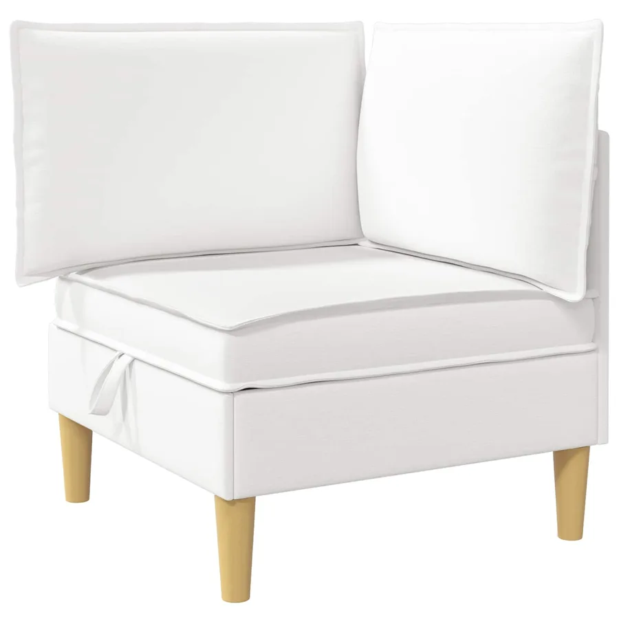 Canapé modulaire avec rangement 5 pcs Blanc Tissu - 4