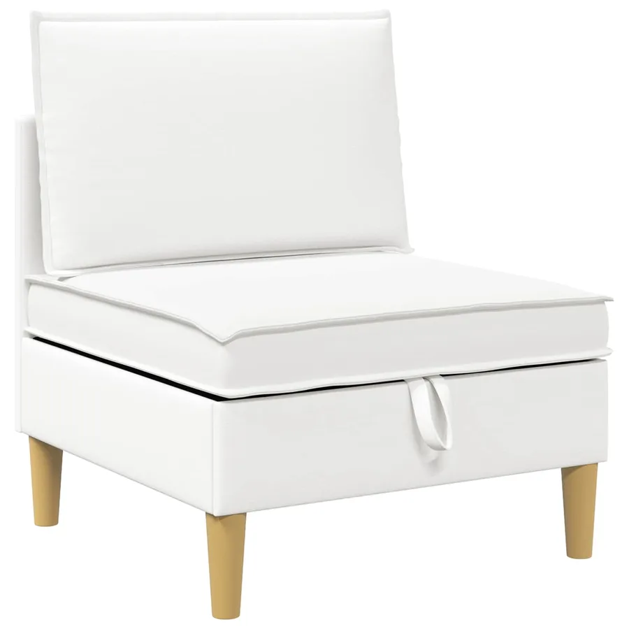 Canapé modulaire avec rangement 5 pcs Blanc Tissu - 5